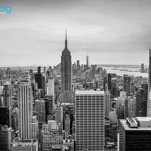 New York Skyline Print, New York Black and White Photo, New York Cityscape, Empire State Building, Manhattan Photography, NYC Wall Art Print