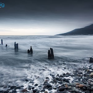 Newcastle Beach, Condado de Down, Impresión fotográfica, Paisajes de Irlanda del Norte, Montañas Mourne, Paisaje marino, Fotografía de Irlanda, Arte mural irlandés