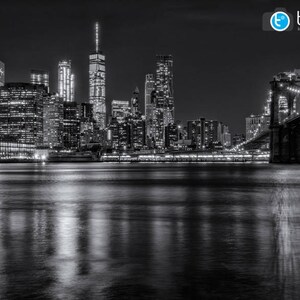 New York Brooklyn Bridge, Photography Print, New York Noir et Blanc, New York Photography, Manhattan Skyline, New York Gift, Wall Art