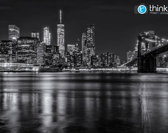 New York Brooklyn Bridge, Photography Print, New York Black and White, New York Photography, Manhattan Skyline, New York Gift, Wall Art