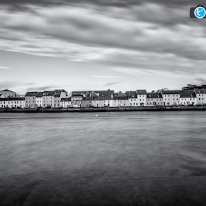 Galway Bay Ireland. Black and White Photography, Galway Print, The Long Walk, Ireland Photography, Galway Photo, Home Decor, Irish Wall Art
