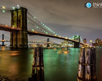 Brooklyn Bridge New York, Photography Print, Manhattan Bridge, New York Photography, NYC Photos, New York Wall Art, New York Skyline, USA