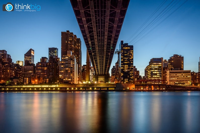 Photo Urban Home Office Wall Art New York Set of 3 Photography Prints Twilight Manhattan NYC Skyline Empire State Queensboro Bridge