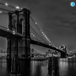 Brooklyn Bridge Black and White, Photography Print, New York Black and White, New York Skyline, Manhattan NYC Photos, USA, New York Wall Art