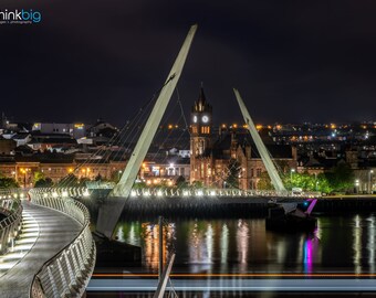 The Peace Bridge, Derry Londonderry, Photo Print, Derry Skyline, Ireland Photography, Northern Ireland, Derry Prints, Irish Wall Art