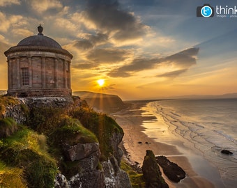 Mussenden Temple Sunset, Photography Print, Ireland Photography, Northern Ireland Photos, Downhill Beach, County Derry Londonderry, Wall Art