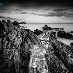 Stroove Beach Pier, Donegal Ireland, Photography Print, Inishowen, Ireland Photography, Irish Landscape Photos, Black and White, Wall Art