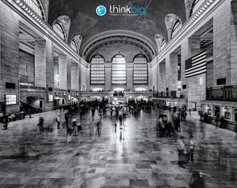 Grand Central Station, Photography Print, New York Black and White, NYC Buildings, Cityscape, Architecture, Home Office, Large USA Wall Art