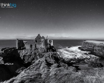 Dunluce Castle, Photo Print, Black and White Photography, Northern Ireland, Ireland Photography, County Antrim, Irish Landscapes, Wall Art