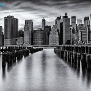 New York Skyline, New York Black and White, Wydruk fotograficzny, Zdjęcia NYC, Manhattan Skyscapers, Pejzaż miejski Nowego Jorku, USA, Sztuka ścienna Nowego Jorku