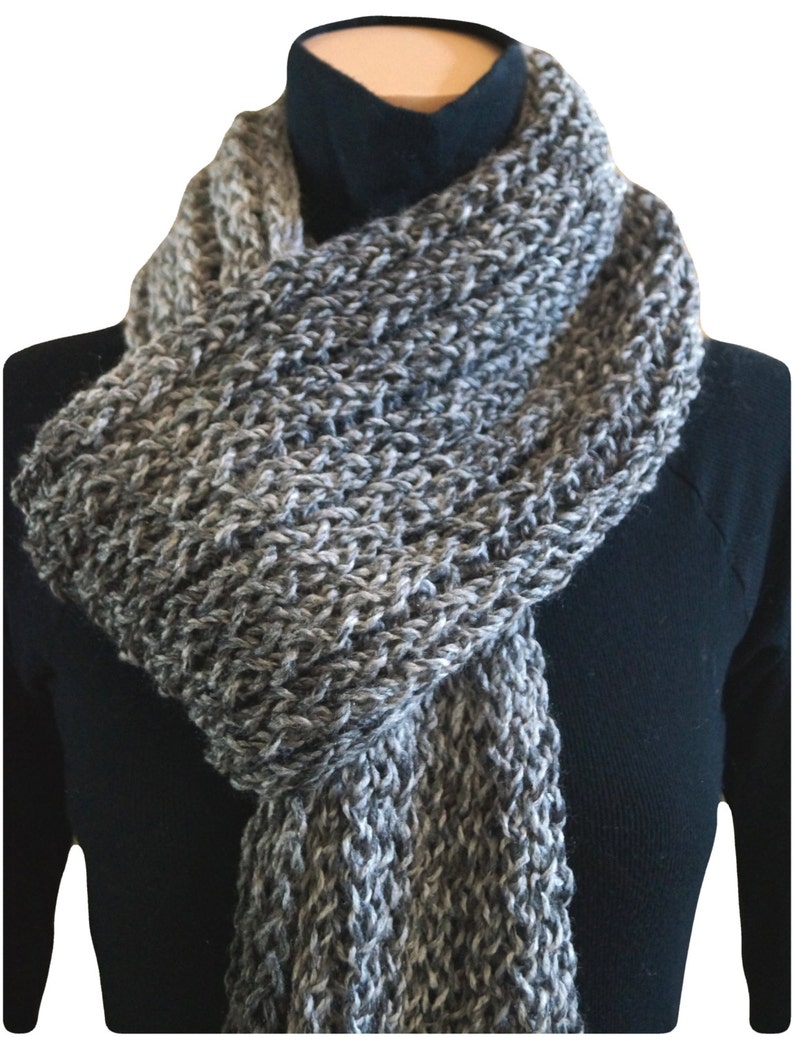 Loom knit long scarf Etsy