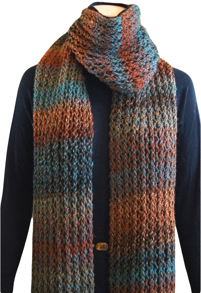 Loom knit long scarf Etsy