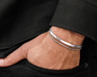 Men's Stainless Steel Chain Bracelet Set, Men's Cuff Bracelet, Men's Bangle Bracelet, Men's Jewelry, Gift For Boyfriend Gift Husband Him