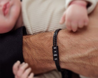 Personalize Daddy Bracelet, Family Bracelet,Custom Gift For Dad,Fathers Day Gift,Kids Name Bracelet,Husband Gift,Engraved Dad Gift,Christmas
