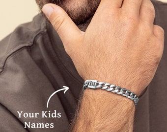 Custom Dad Bracelet With Kids Names, Family Bracelet, Personalized Gift For Dad, Daddy Jewelry, Father Bracelet, Husband Gift, Dad Gift