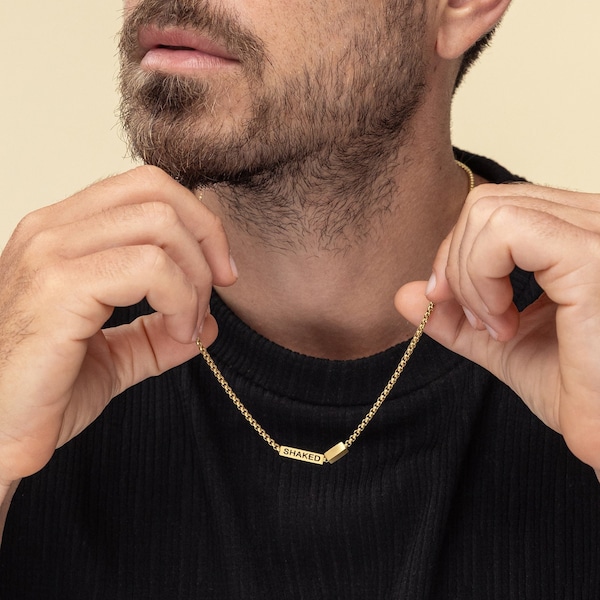 Personaliseer ketting voor papa met kindernaam, aangepaste mannen gouden ketting, gepersonaliseerd cadeau voor papa, papa sieraden, man cadeau, vader cadeau