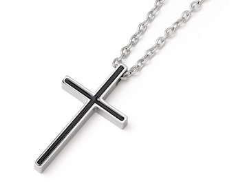 Men's Cross Necklace, Religious Jewelry For Men, Men's Cross Pendant, Cross Jewelry, Christian Jewelry, Religious Gift, Boyfriend Gift, Dad