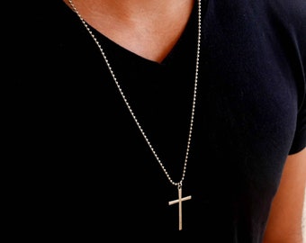 Religious Necklace For Men, Cross Pendant Necklace, Faith Necklace, Christian Necklace , Catholic Jewelry, Men's Jewelry, Men's Gift, Prayer