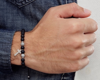 Faith Bracelet, Prayer Bracelet, Men&#39;s Cross Bracelet, Religious Bracelet, Christian Bracelet, Gift Fo Father&#39;s Day Valentine&#39;s Day