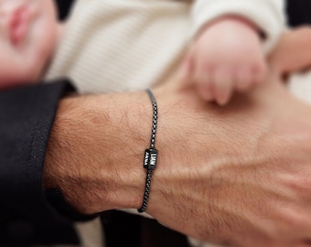 Bracciale per papà, Bracciale per papà personalizzato con nome per bambini, Bracciale con nome di famiglia, Gioielli per papà, Regalo personalizzato per papà, Regalo per papà dai bambini