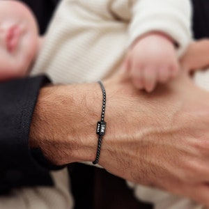 Bracelet papa, bracelet papa personnalisé avec nom d'enfant, bracelet nom de famille, bijoux pour père, cadeau personnalisé pour papa, cadeau papa d'un enfant, Noël