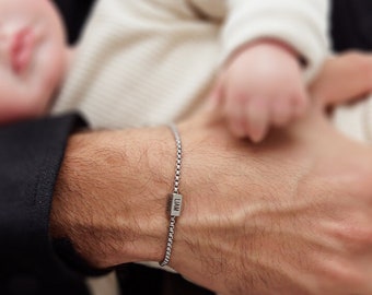 Bracciale per papà, Bracciale per papà personalizzato con nome per bambini, Bracciale con nome di famiglia, Gioielli per papà, Regalo personalizzato per papà, Regalo per papà dai bambini