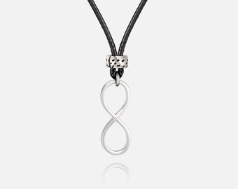 Minimalist Infinity Symbol Necklace For Men, Men's Silver Necklace, Men's Jewelry, Best Friend Birthday Gift, Husband Gift, Boyfriend Gift