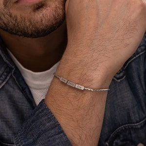 Papa-armband, aangepaste papa-armband met kindernaam, familiearmband, vadersieraden, cadeau voor Vaderdag Valentijnsdag