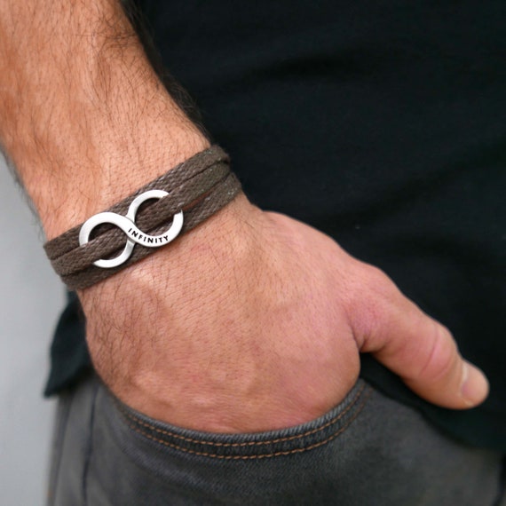 Bruidegom Beide vermogen Herenarmband Infinity armband voor heren Veganistische - Etsy België