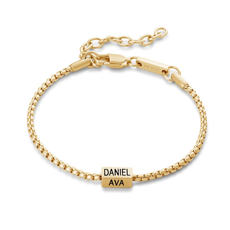 Bracelet papa, bracelet papa personnalisé avec nom d'enfant, bracelet nom de famille, bijoux père, cadeau personnalisé pour papa, cadeau papa d'un enfant image 8