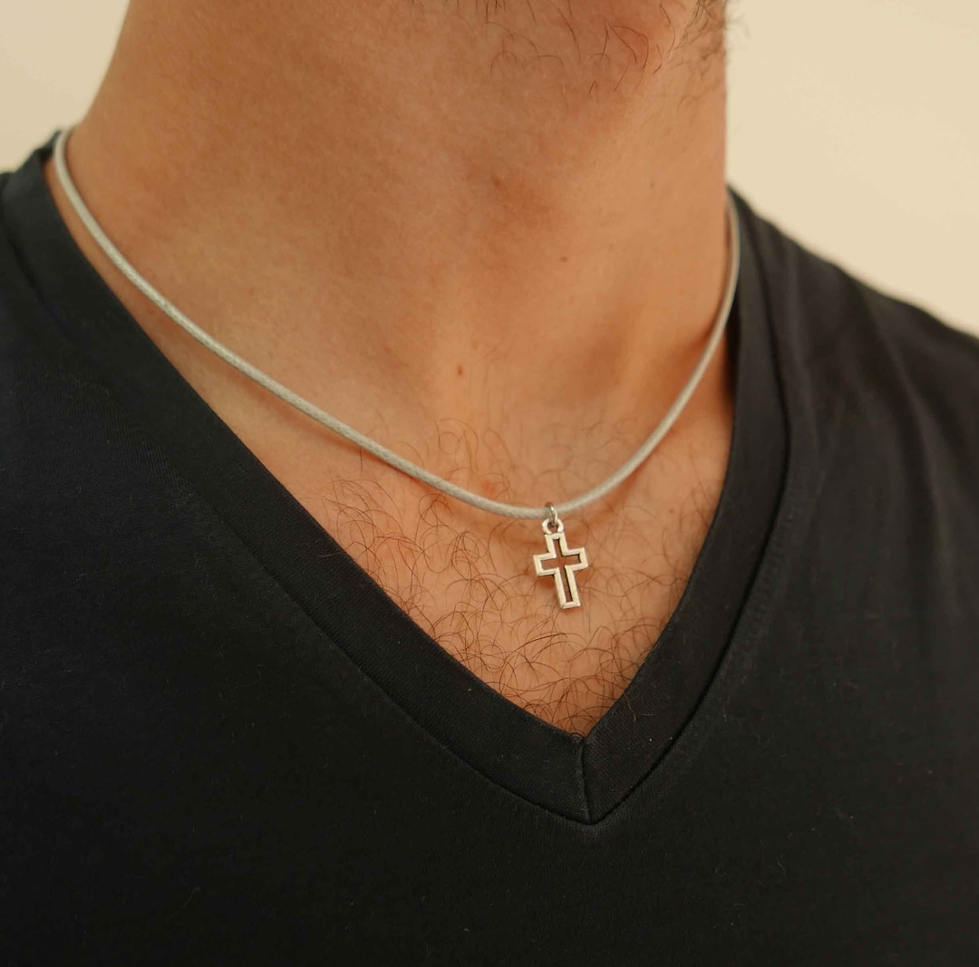 Men's Cross Pendant Men's Cross Necklace Men's Christian Necklace Men's