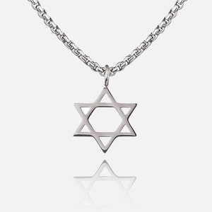 Men's Star Of David Necklace, Magen David Pendant Necklace, Jewish Jewelry, Judaica Necklace For Men, Religious Gift, Bar Mitzvah gift image 6