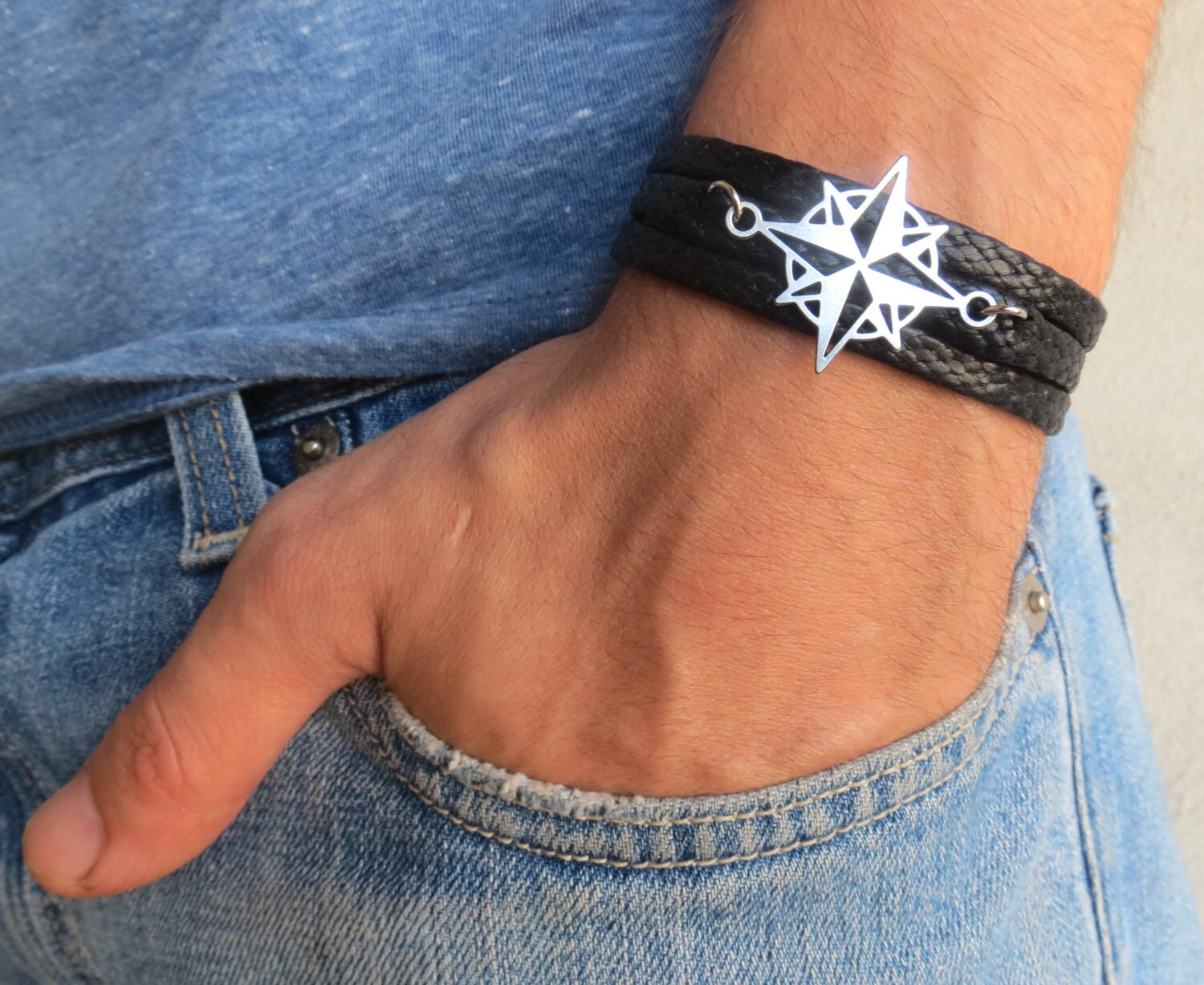 Men's Bracelet Men's Compass Bracelet Men's Etsy