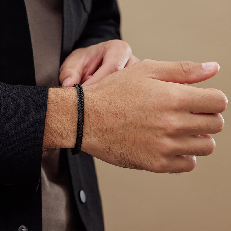 Men's Bracelet, Men's Silver Bracelets, Men's Chain Bracelet, Men's Cuff Bracelet, Men's Jewelry, Boyfriend Gift, Husband Gift, Gift for Him image 10