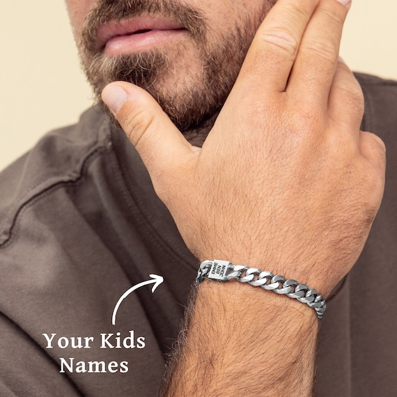 Custom Dad Bracelet With Kids Names Family Bracelet Personalized Gift for Dad Daddy Jewelry Gift for Father s Day Valentine s Day Etsy