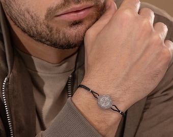 Personaliseer verborgen boodschap armband, geheime boodschap armband voor mannen, mannen kompas armband, aangepast cadeau voor vriend man vader hem mannen