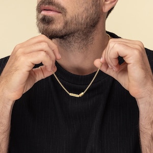 Personaliseer ketting voor papa met kindernaam, aangepaste gouden ketting heren, gepersonaliseerd cadeau voor papa, papa sieraden, vaderdagcadeau