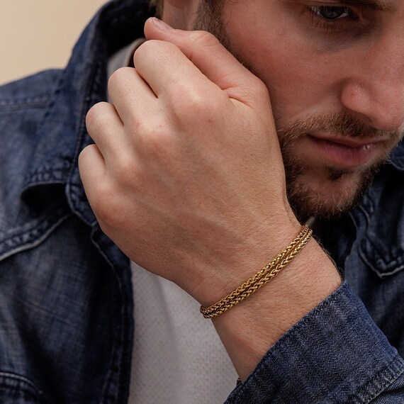 Men's gold on sale stainless steel bracelets
