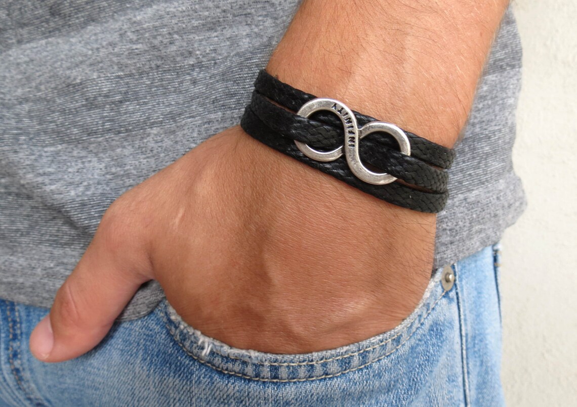 Men's Bracelet Men's Infinity Bracelet Men's Etsy