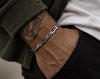 Men's Bracelet, Men's Silver Bracelets, Men's Chain Bracelet, Men's Cuff Bracelet, Men's Jewelry, Boyfriend Gift, Husband Gift, Gift for Him