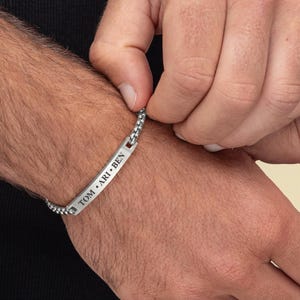 Personalized Sterling Silver Men's ID Bracelet,Custom Name Bracelet,Valentine’s Day Gift,Christmas Gift,Mens Bracelet With Custom Name image 7