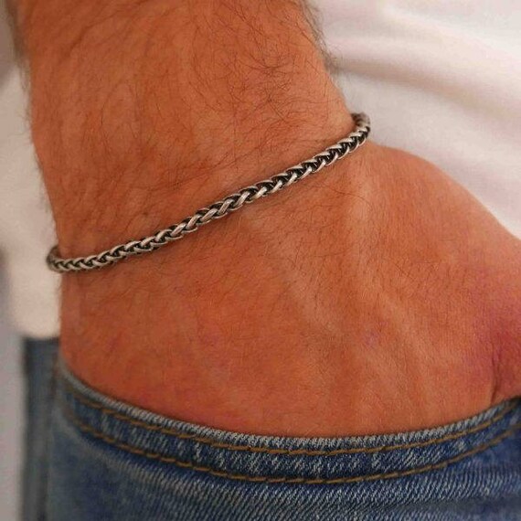 Men's Bracelet Men's Silver Bracelets Men's Etsy