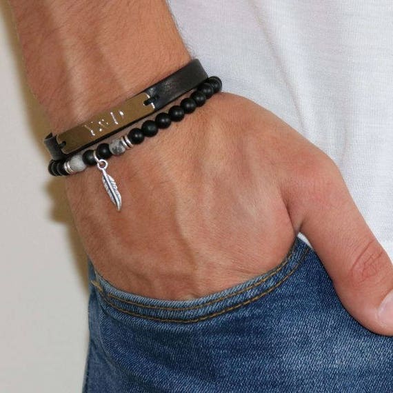 Initial Men/'s Custom Bracelet Men/'s Personalized Bracelet Personalized Chain Bracelet Personalized Jewelry Men/'s Engraved Bracelet