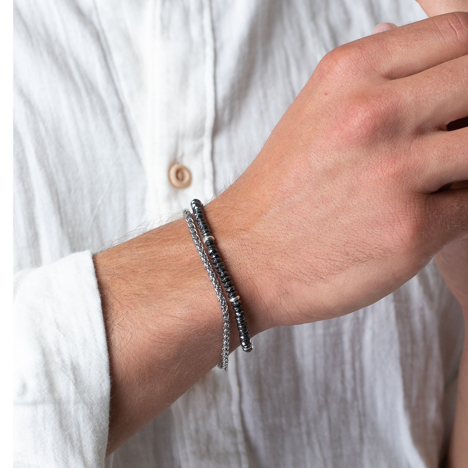 Men's Bracelet Set Men's Beaded Bracelet Men's Etsy