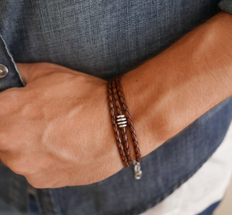 Men/'s Bracelet Men/'s Gift Men/'s Beaded Bracelet Boyfriend Gift Male Bracelet Husband Gift Men/'s Leather Bracelet Men/'s Jewelry