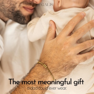 Bracelet papa, bracelet papa personnalisé avec nom d'enfant, bracelet nom de famille, bijoux père, cadeau personnalisé pour papa, cadeau papa d'un enfant image 6