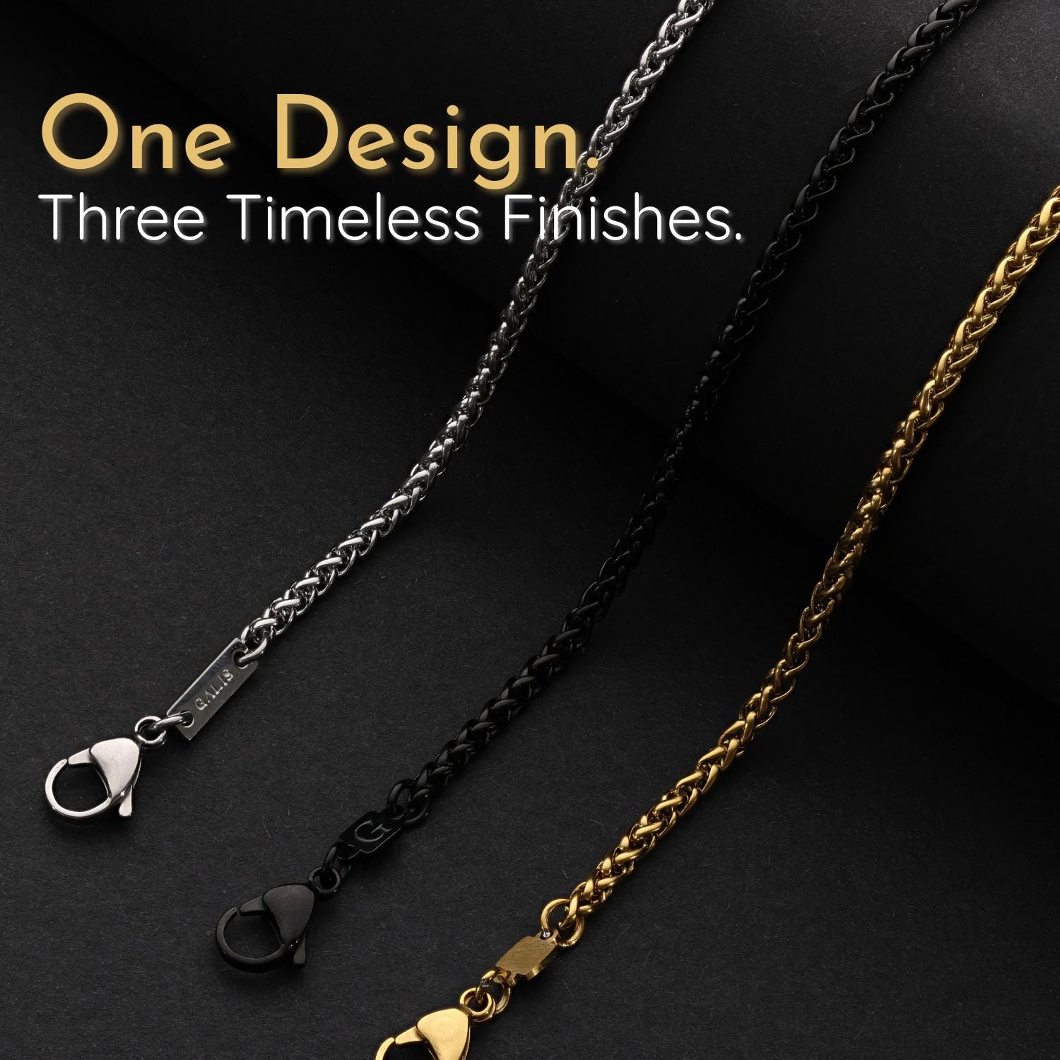 Minimalist Dainty Black Stainless Steel Chain Bracelet for Men 