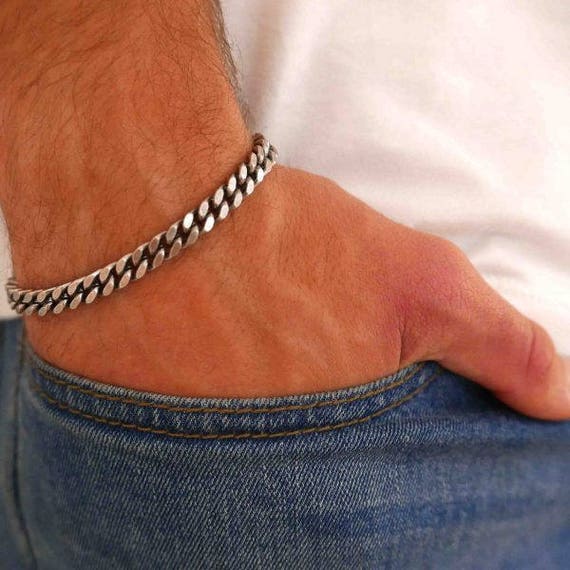 Men's Bracelet Men's Silver Bracelets Men's Etsy