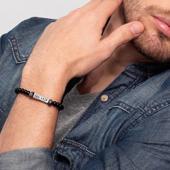 Buy Braided Leather Bracelet Personalized Bracelet for Men Online in India   Etsy