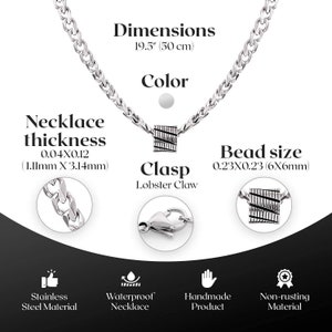 Simple Silver Beaded Necklace for Men, Men's Choker Necklace, Men's ...